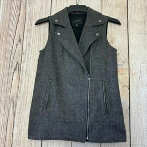 Banana Republic Womens Herringbone Wool blend Zip Up vest size XS